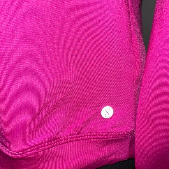 Layer 8 Women’s Quarter Zip Athletic Top Fuchsia Size Medium Moisture-Wicking - Picture 3 of 8